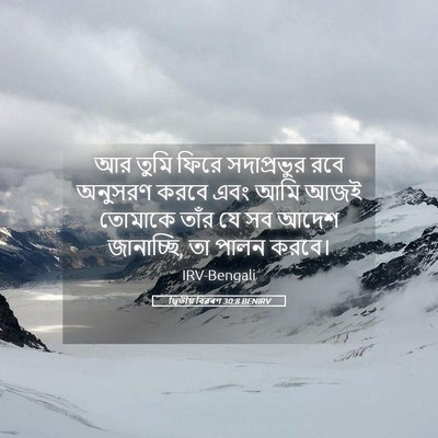 Picture 05 - দ্বিতীয় বিৱৰণ 30:8 BENIRV - আর তুমি ফিরে - Bible Verse Picture
