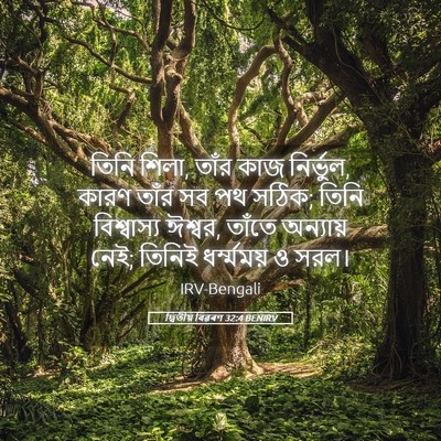 Picture 05 - দ্বিতীয় বিৱৰণ 32:4 BENIRV - তিনি শিলা, তাঁর কাজ - Bible Verse Picture