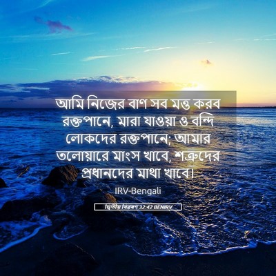 Picture 05 - দ্বিতীয় বিৱৰণ 32:42 BENIRV - আমি নিজের বাণ সব - Bible Verse Picture