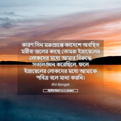 Picture 05 - দ্বিতীয় বিৱৰণ 32:51 BENIRV - কারণ সিন - Bible Verse Picture