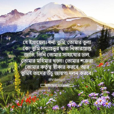 Picture 05 - দ্বিতীয় বিৱৰণ 33:29 BENIRV - হে ইস্রায়েল। - Bible Verse Picture