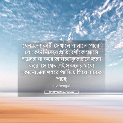 Picture 05 - দ্বিতীয় বিৱৰণ 4:42 BENIRV - যেন হত্যাকারী - Bible Verse Picture