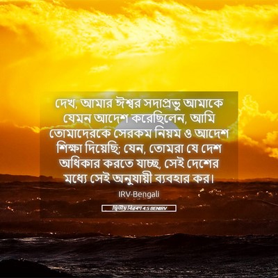 Picture 05 - দ্বিতীয় বিৱৰণ 4:5 BENIRV - দেখ, আমার ঈশ্বর - Bible Verse Picture