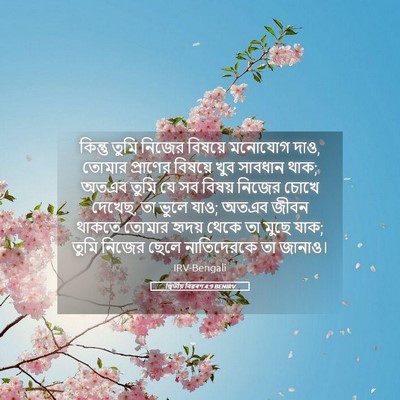 Picture 05 - দ্বিতীয় বিৱৰণ 4:9 BENIRV - কিন্তু তুমি নিজের - Bible Verse Picture