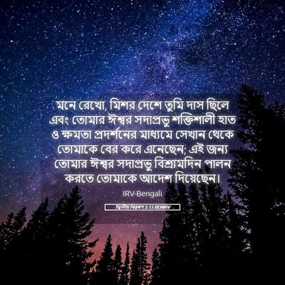 Picture 05 - দ্বিতীয় বিৱৰণ 5:15 BENIRV - মনে রেখো, মিশর দেশে - Bible Verse Picture