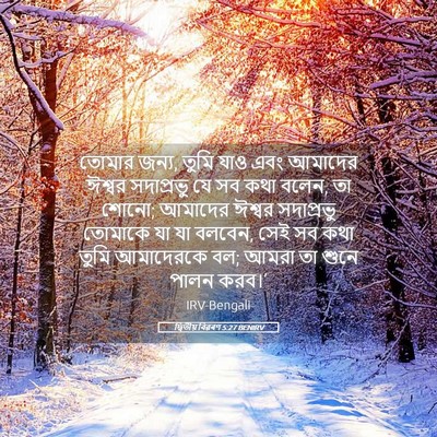 Picture 05 - দ্বিতীয় বিৱৰণ 5:27 BENIRV - তোমার জন্য, তুমি - Bible Verse Picture
