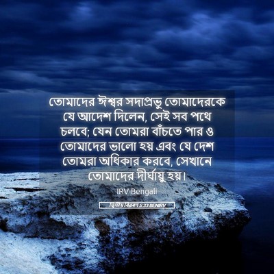 Picture 05 - দ্বিতীয় বিৱৰণ 5:33 BENIRV - তোমাদের ঈশ্বর - Bible Verse Picture