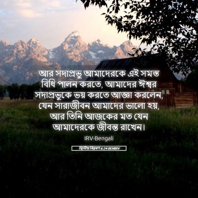 Picture 05 - দ্বিতীয় বিৱৰণ 6:24 BENIRV - আর সদাপ্রভু - Bible Verse Picture