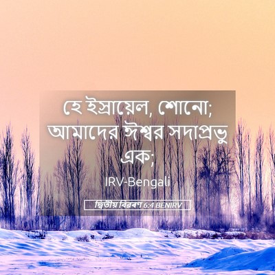 Picture 05 - দ্বিতীয় বিৱৰণ 6:4 BENIRV - হে ইস্রায়েল, শোনো; - Bible Verse Picture