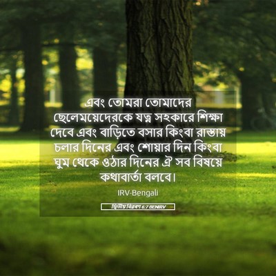 Picture 05 - দ্বিতীয় বিৱৰণ 6:7 BENIRV - এবং তোমরা তোমাদের - Bible Verse Picture