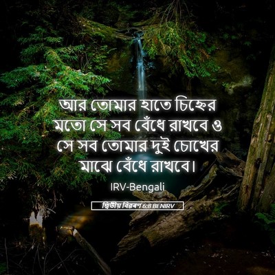 Picture 05 - দ্বিতীয় বিৱৰণ 6:8 BENIRV - আর তোমার হাতে - Bible Verse Picture