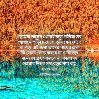 Picture 05 - দ্বিতীয় বিৱৰণ 7:25 BENIRV - তোমরা তাদের খোদাই - Bible Verse Picture