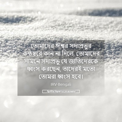 Picture 05 - দ্বিতীয় বিৱৰণ 8:20 BENIRV - তোমাদের ঈশ্বর - Bible Verse Picture