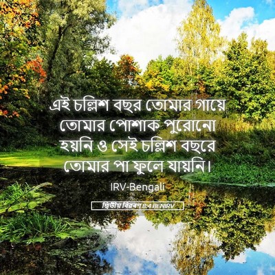 Picture 05 - দ্বিতীয় বিৱৰণ 8:4 BENIRV - এই চল্লিশ বছর - Bible Verse Picture