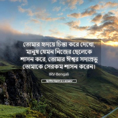 Picture 05 - দ্বিতীয় বিৱৰণ 8:5 BENIRV - তোমার হৃদয়ে - Bible Verse Picture
