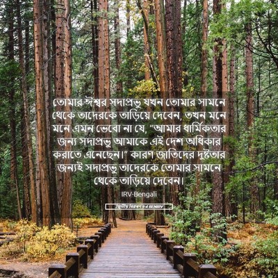 Picture 05 - দ্বিতীয় বিৱৰণ 9:4 BENIRV - তোমার ঈশ্বর - Bible Verse Picture