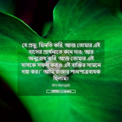 Picture 05 - নহিমিয়া 1:11 BENIRV - হে প্রভু, মিনতি - Bible Verse Picture