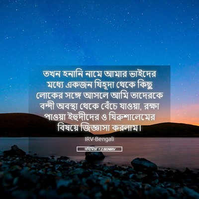 Picture 05 - নহিমিয়া 1:2 BENIRV - তখন হনানি নামে - Bible Verse Picture