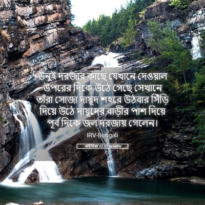Picture 05 - নহিমিয়া 12:37 BENIRV - উনুই দরজার কাছে - Bible Verse Picture