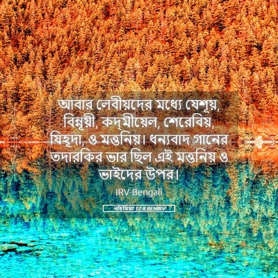 Picture 05 - নহিমিয়া 12:8 BENIRV - আবার লেবীয়দের - Bible Verse Picture