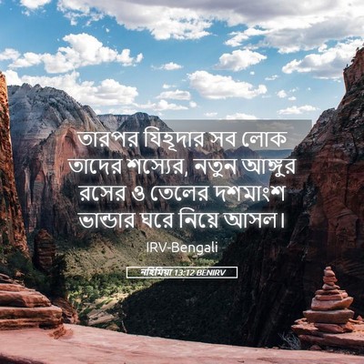 Picture 05 - নহিমিয়া 13:12 BENIRV - তারপর যিহূদার সব - Bible Verse Picture