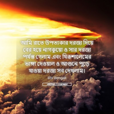 Picture 05 - নহিমিয়া 2:13 BENIRV - আমি রাতে উপত্যকার - Bible Verse Picture