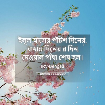 Picture 05 - নহিমিয়া 6:15 BENIRV - ইলূল মাসের পঁচিশ - Bible Verse Picture