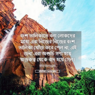 Picture 05 - নহিমিয়া 7:64 BENIRV - বংশ তালিকাতে বলা - Bible Verse Picture