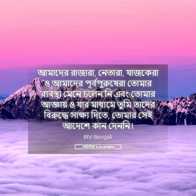 Picture 05 - নহিমিয়া 9:34 BENIRV - আমাদের রাজারা, - Bible Verse Picture