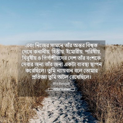 Picture 05 - নহিমিয়া 9:8 BENIRV - এবং নিজের সামনে - Bible Verse Picture