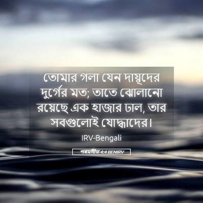 Picture 05 - পৰমগীত 4:4 BENIRV - তোমার গলা যেন - Bible Verse Picture