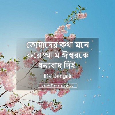 Picture 05 - ফিলিপীয়া 1:3 BENIRV - তোমাদের কথা মনে - Bible Verse Picture