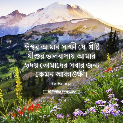 Picture 05 - ফিলিপীয়া 1:8 BENIRV - ঈশ্বর আমার সাক্ষী - Bible Verse Picture