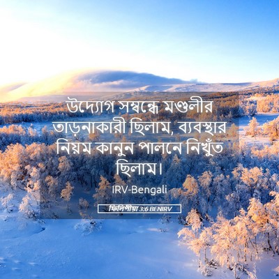 Picture 05 - ফিলিপীয়া 3:6 BENIRV - উদ্যোগ সম্বন্ধে - Bible Verse Picture