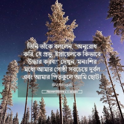 Picture 05 - বিচাৰকর্তাবিলাক 6:15 BENIRV - তিনি তাঁকে বললেন, - Bible Verse Picture