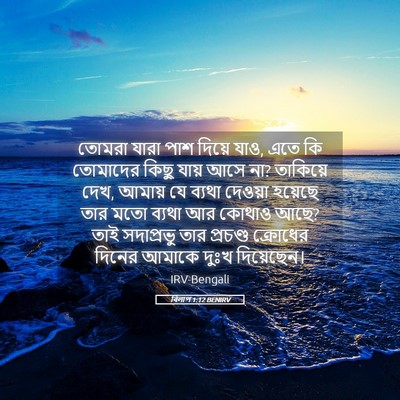 Picture 05 - বিলাপ 1:12 BENIRV - তোমরা যারা পাশ - Bible Verse Picture