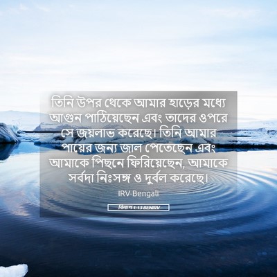 Picture 05 - বিলাপ 1:13 BENIRV - তিনি উপর থেকে আমার - Bible Verse Picture