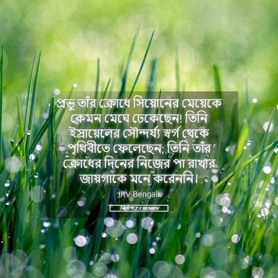 Picture 05 - বিলাপ 2:1 BENIRV - প্রভু তাঁর ক্রোধে - Bible Verse Picture