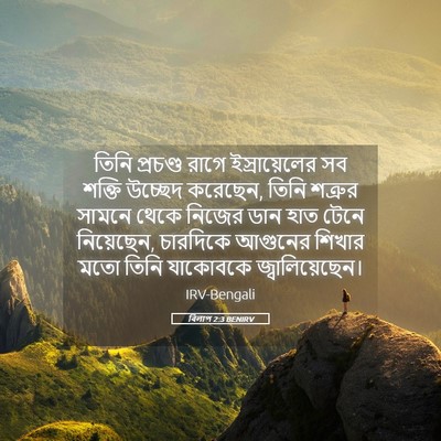 Picture 05 - বিলাপ 2:3 BENIRV - তিনি প্রচণ্ড রাগে - Bible Verse Picture