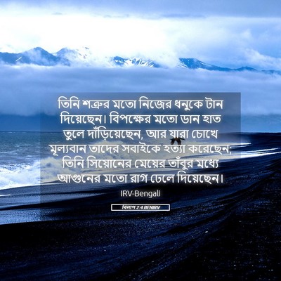 Picture 05 - বিলাপ 2:4 BENIRV - তিনি শত্রুর মতো - Bible Verse Picture