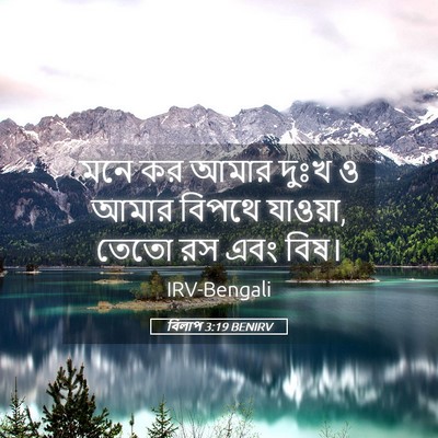 Picture 05 - বিলাপ 3:19 BENIRV - মনে কর আমার দুঃখ ও - Bible Verse Picture