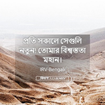 Picture 05 - বিলাপ 3:23 BENIRV - প্রতি সকালে - Bible Verse Picture