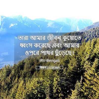 Picture 05 - বিলাপ 3:53 BENIRV - তারা আমার জীবন - Bible Verse Picture