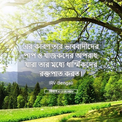 Picture 05 - বিলাপ 4:13 BENIRV - এর কারণ তার - Bible Verse Picture