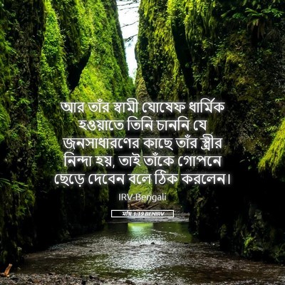 Picture 05 - মথি 1:19 BENIRV - আর তাঁর স্বামী - Bible Verse Picture