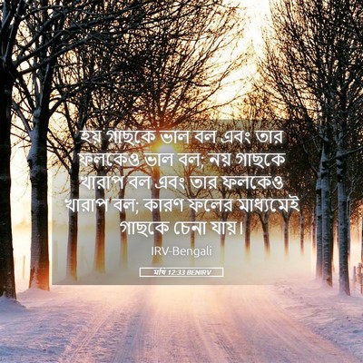 Picture 05 - মথি 12:33 BENIRV - হয় গাছকে ভাল বল - Bible Verse Picture