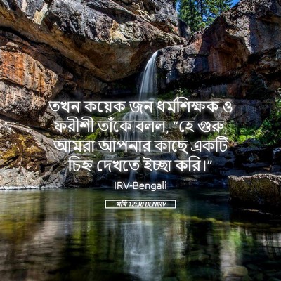 Picture 05 - মথি 12:38 BENIRV - তখন কয়েক জন - Bible Verse Picture