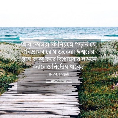 Picture 05 - মথি 12:5 BENIRV - আর তোমরা কি নিয়মে - Bible Verse Picture