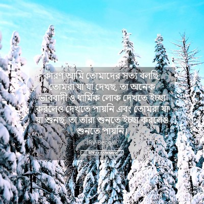 Picture 05 - মথি 13:17 BENIRV - কারণ আমি তোমাদের - Bible Verse Picture
