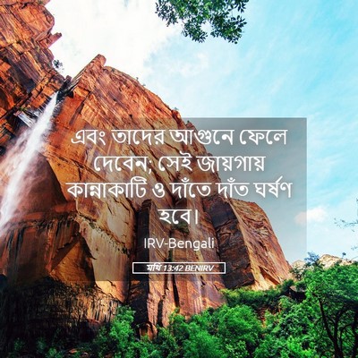 Picture 05 - মথি 13:42 BENIRV - এবং তাদের আগুনে - Bible Verse Picture